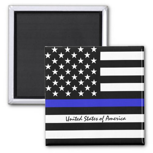 Thin Blue Line  American Flag police  USA office Magnet