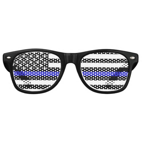 Thin Blue Line  American Flag police  USA office Retro Sunglasses