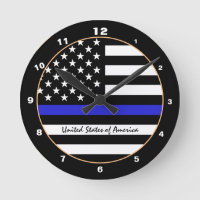 Thin Blue Line & American Flag police / USA office