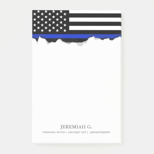 Thin Blue Line American Flag Post_it Notes