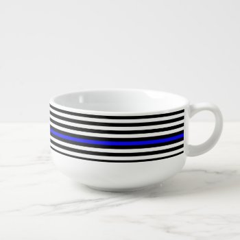 Thin Blue Line - American Flag Soup Mug by American_Police at Zazzle