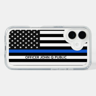 Thin Blue Line American Flag iPhone 16 Case