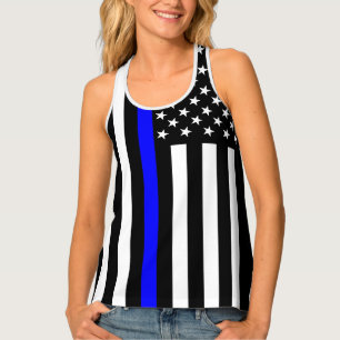 Thin Blue Line American Flag Tank Top