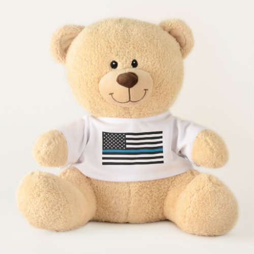 Thin Blue Line American Flag Teddy Bear