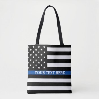 Thin Blue Line - American Flag Tote Bag by American_Police at Zazzle