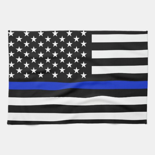 Thin Blue Line American Flag Towel