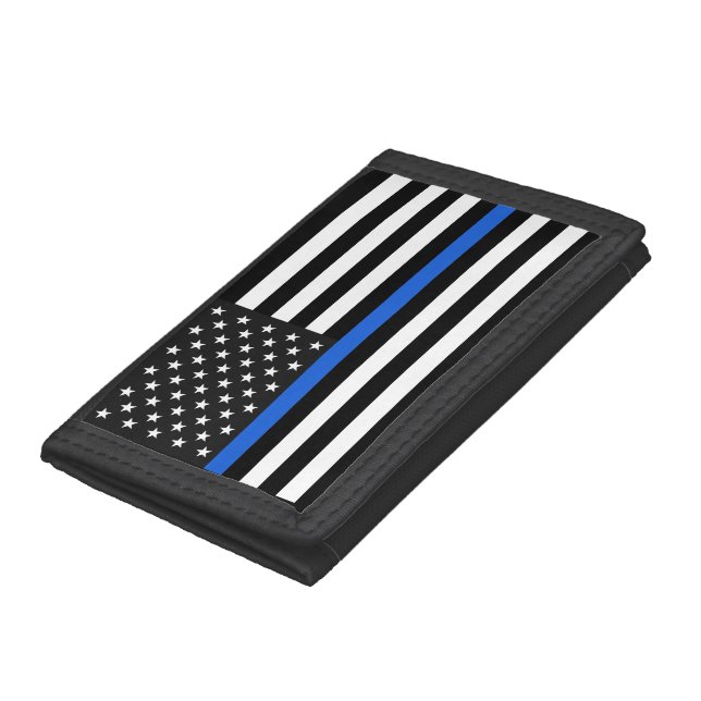 Thin Blue Line American Flag Tri-fold Wallet (Bottom)