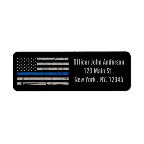 Thin Blue Line _ American Flag USA Blue _ Police Label