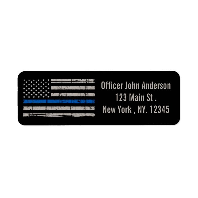 Thin Blue Line - American Flag USA Blue - Police Label (Front)