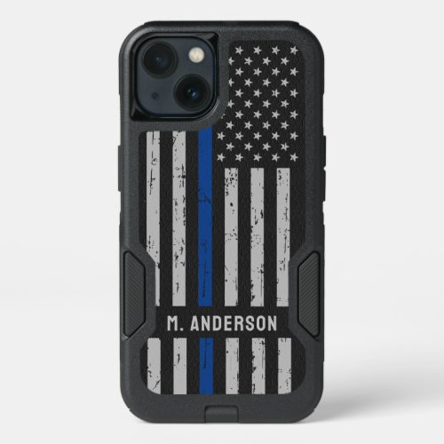 Thin Blue Line _ American Flag USA Blue _ Police iPhone 13 Case