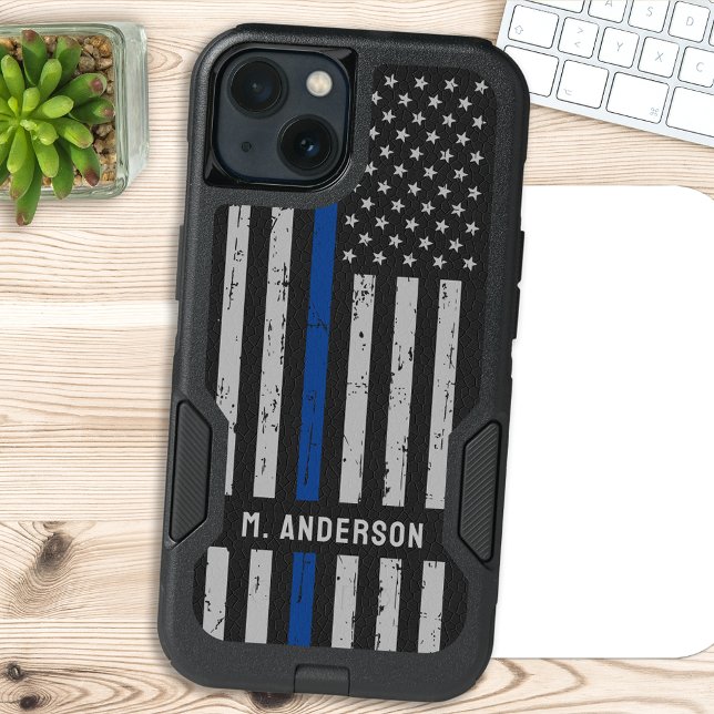 Thin Blue Line - American Flag USA Blue - Police Otterbox iPhone Case (Creator Uploaded)