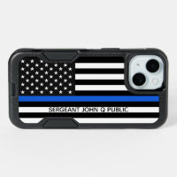 Thin Blue Line American Flag w/ Name