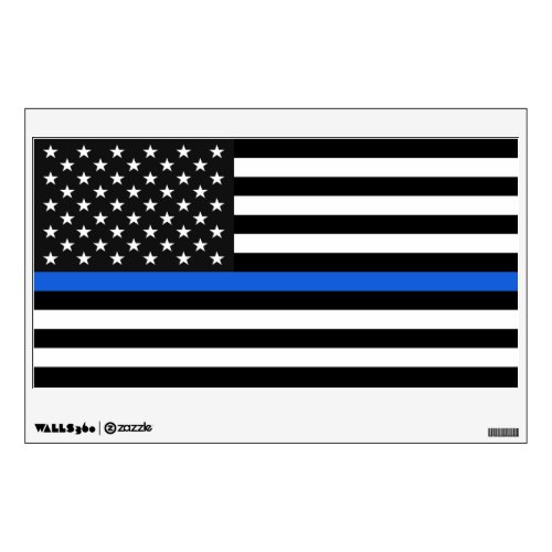 Thin Blue Line American Flag Wall Sticker