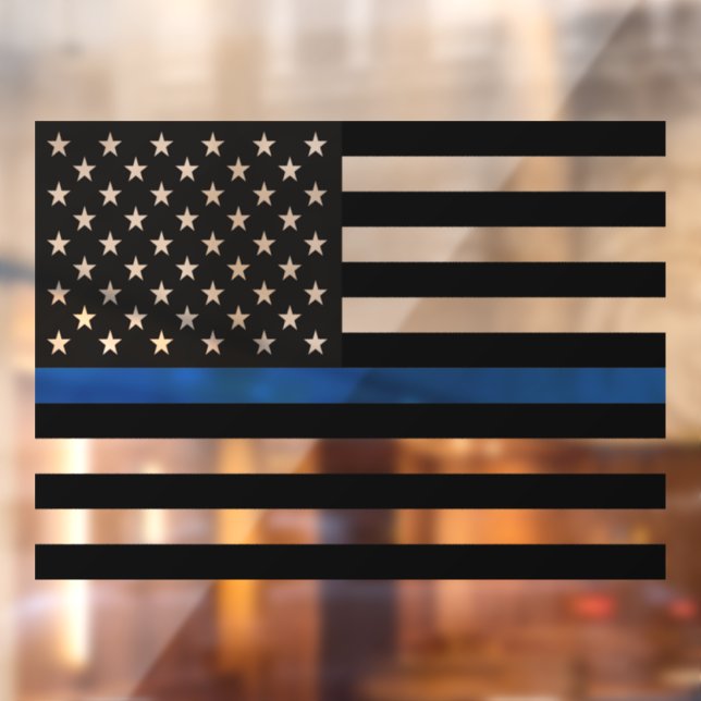 Thin Blue Line American Flag Window Cling (Sheet 2)