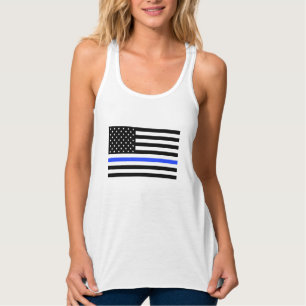 Thin Blue Line American Flag women's shirt