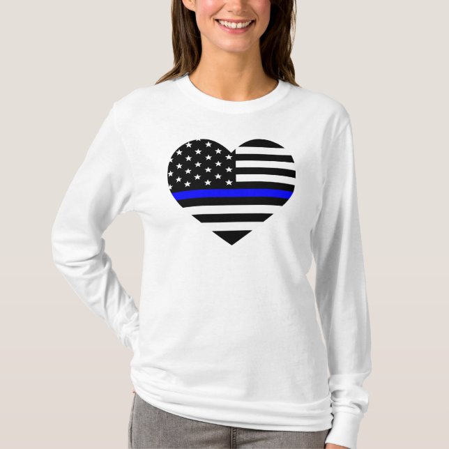 Thin Blue Line American Flag - Women's T-Shirt (Front)