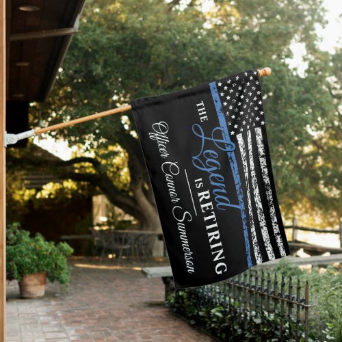 Thin Blue Line American Police Retirement House Flag