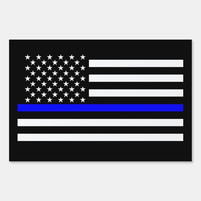 Thin Blue Line American Style Yard Sign (Front)