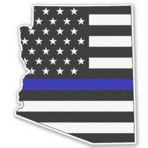 Thin Blue Line Arizona Flag Sticker