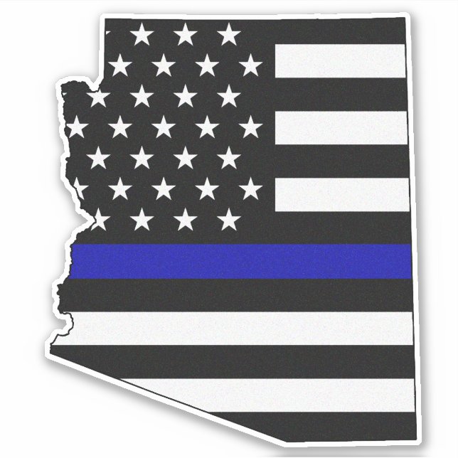 Thin Blue Line Arizona Flag Sticker (Front)