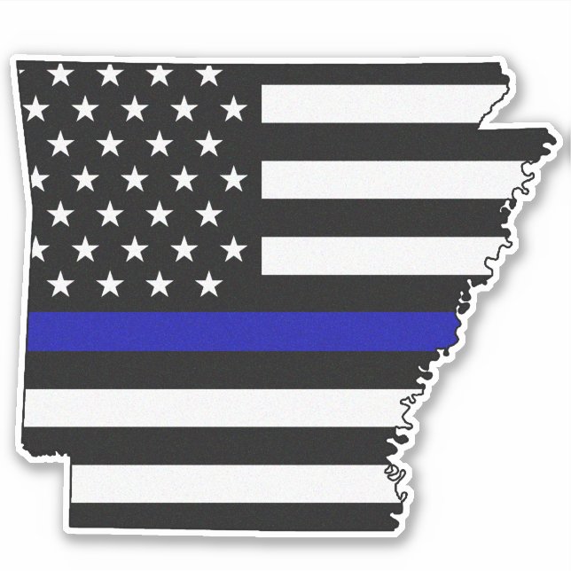 Thin Blue Line Arkansas Flag Sticker (Front)