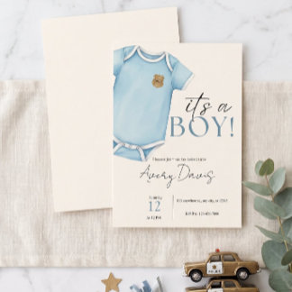 Thin Blue Line Baby Shower Invitation, Police Invitation