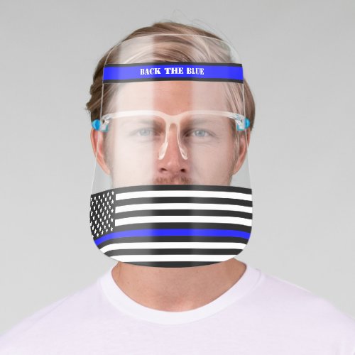 Thin Blue Line Back the Blue Face Shield 2 SVG