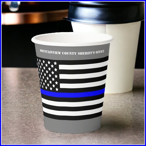 Thin Blue Line Back the Blue Flag Disposable Paper Cups