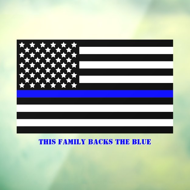 [Thin Blue Line] Back the Blue Flag Window Cling