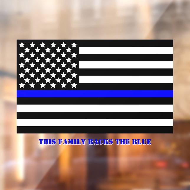 [Thin Blue Line] Back the Blue Flag Window Cling (Sheet 2)
