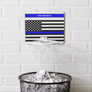 [Thin Blue Line] Back the Blue Law Enforcement SVG Mini Basketball Hoop