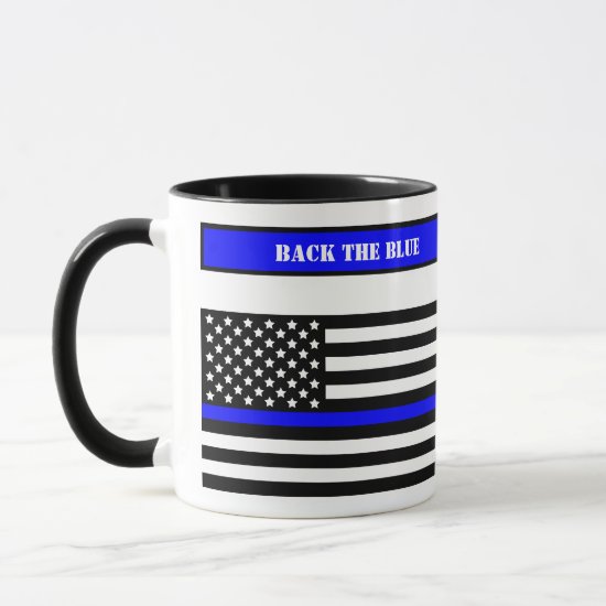 [Thin Blue Line] Back the Blue Law Enforcement SVG Mug