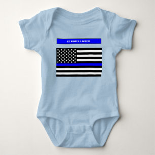[Thin Blue Line] Back the Blue Police Officer SVG Baby Bodysuit