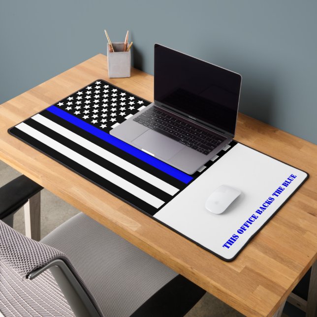[Thin Blue Line] Back the Blue v3 Police Desk Mat (Office 2)