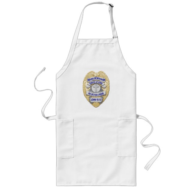 Thin Blue Line - Badge and Cross Long Apron (Front)