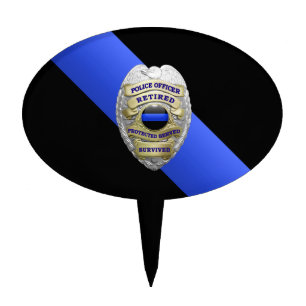 Thin Blue Line Badge Cake Topper