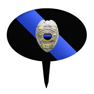 Thin Blue Line Badge Cake Topper