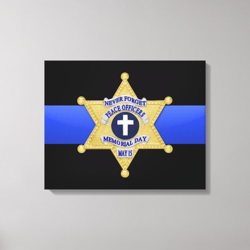 Thin Blue Line  Badge Canvas Print