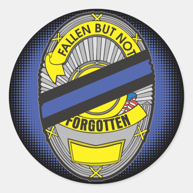 Thin Blue Line Badge Classic Round Sticker (Front)
