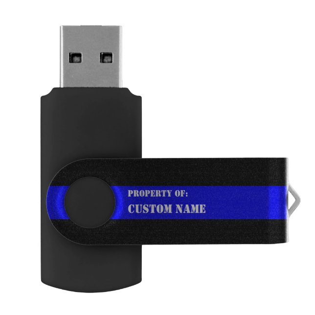 Thin Blue Line Badge Flash Drive (Opened)