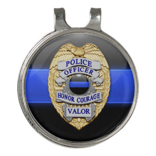 Thin Blue Line Badge Honor Courage Valor Golf Hat Clip
