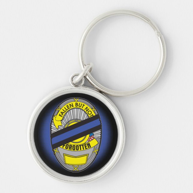 Thin Blue Line Badge Keychain (Front)