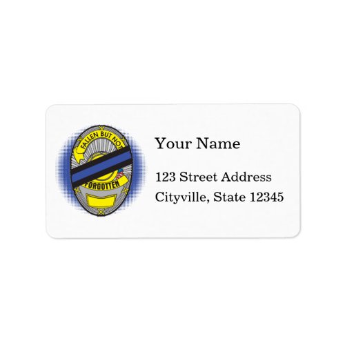 Thin Blue Line Badge Label