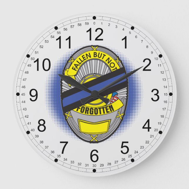 Thin Blue Line Badge Large Clock (Front)