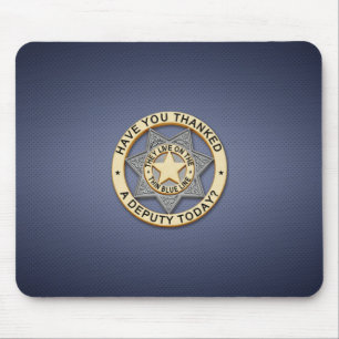 Thin Blue Line Badge Mouse Pad