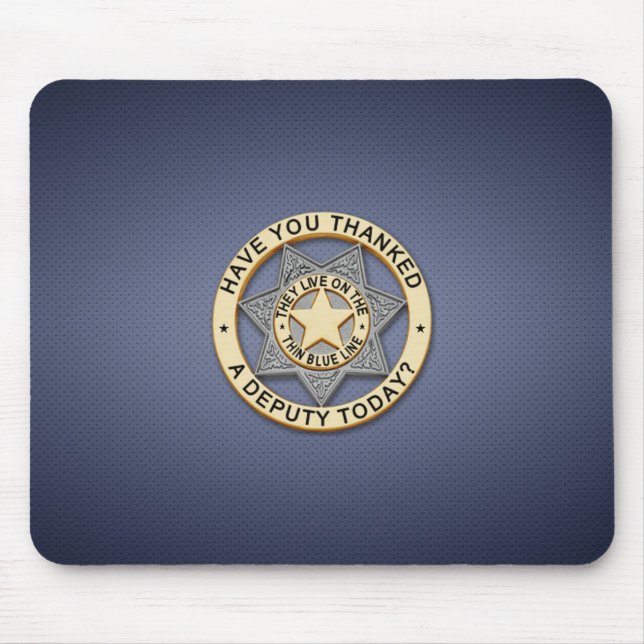 Thin Blue Line Badge Mouse Pad (Front)