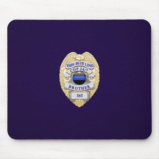 Thin Blue Line Badge Mouse Pad (Front)