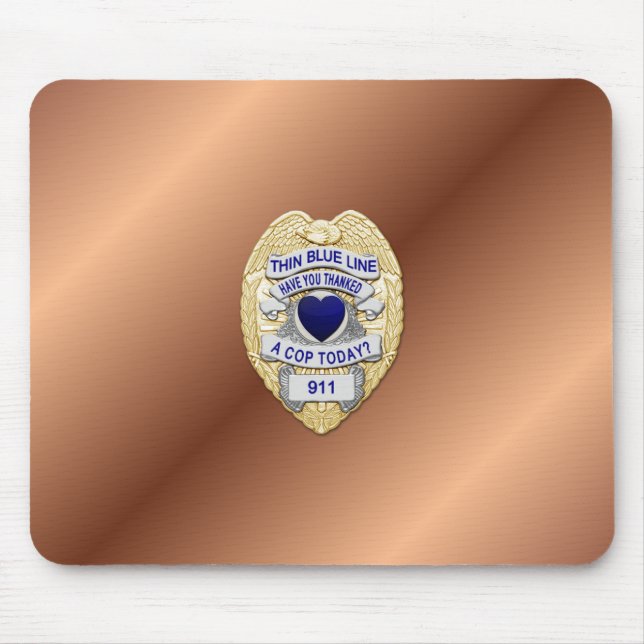 Thin Blue Line Badge Mouse Pad (Front)