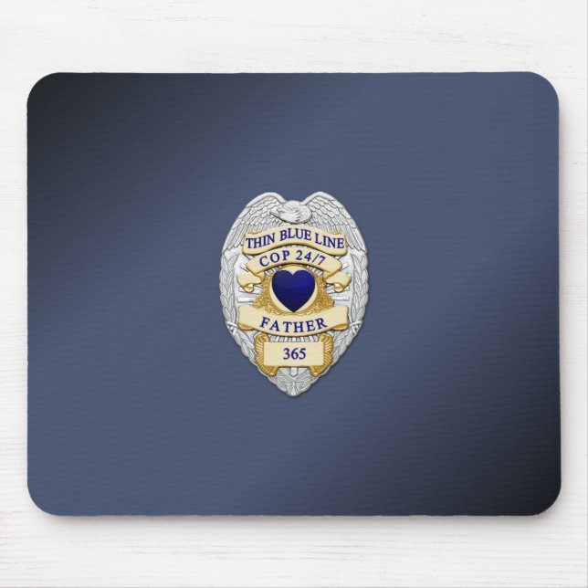Thin Blue Line Badge Mouse Pad (Front)