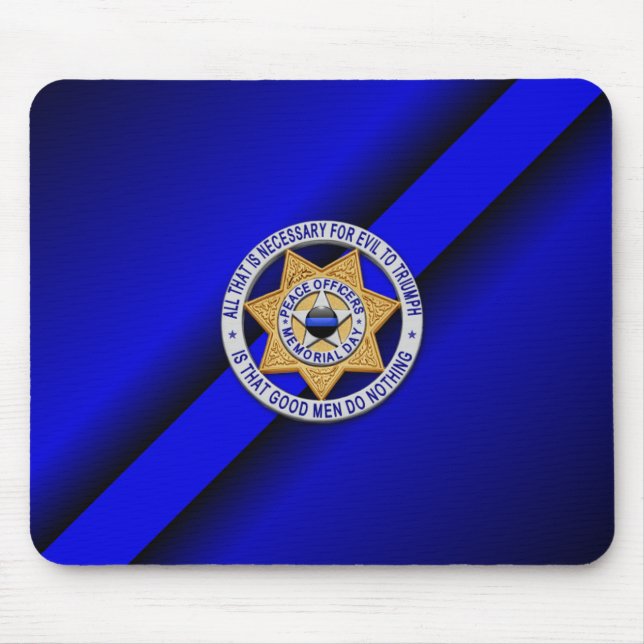 Thin Blue Line Badge Mouse Pad (Front)